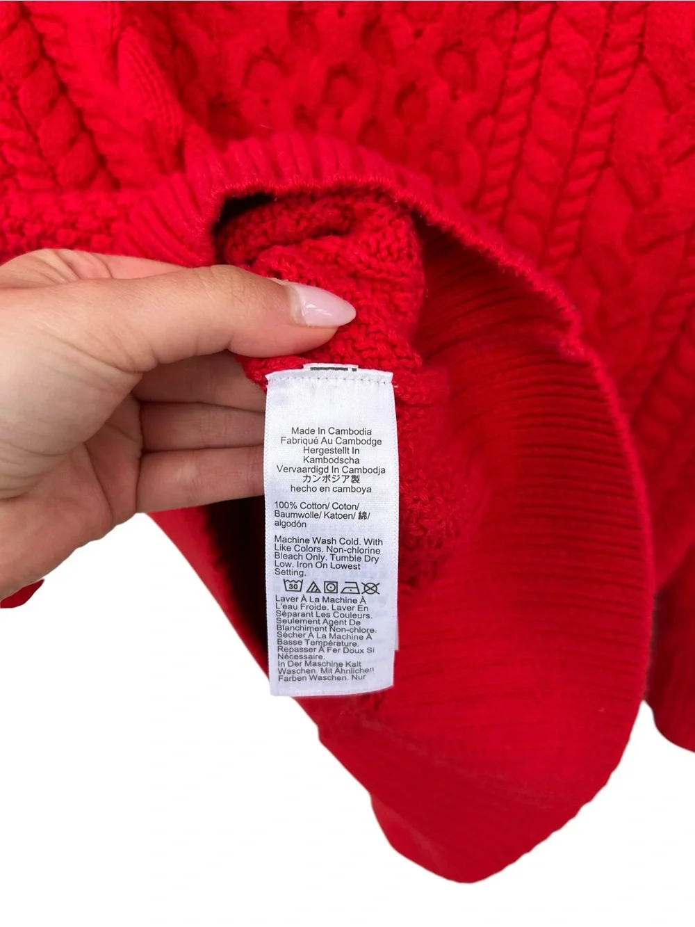 J. Crew Heavyweight Cable Knit Crewneck Sweater - Red - Size Medium 100% Cotton